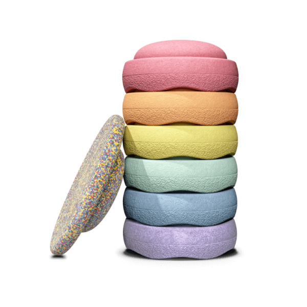 Set 6 Elementi Impilabili + Tavola Rainbow Pastel Stapelstein