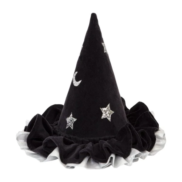 Cappello di velluto Pioggia di stelle nero MeriMeri