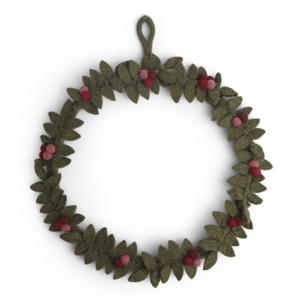 Ghirlanda con bacche in feltro 30 cm Natale GRY & SIF