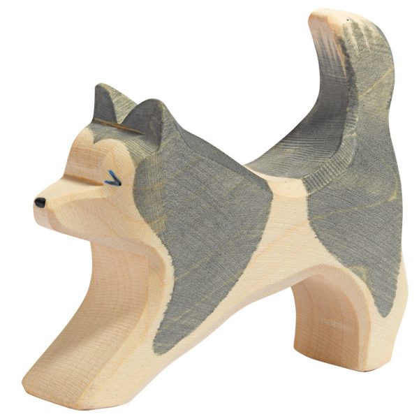 Figura legno Cane da slitta corre - Ostheimer