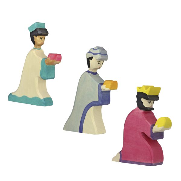 Set 3 Re Magi in legno - Holztiger