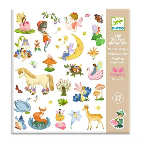 Cartella 160 stickers Metallic Fantasy Djeco