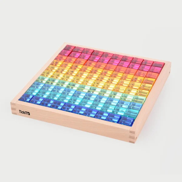 Set 100 cubi acrilici + vassoio specchio Tickit