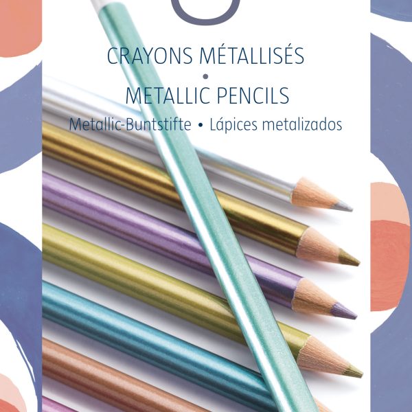 Set 8 matite colorate metallic Djeco