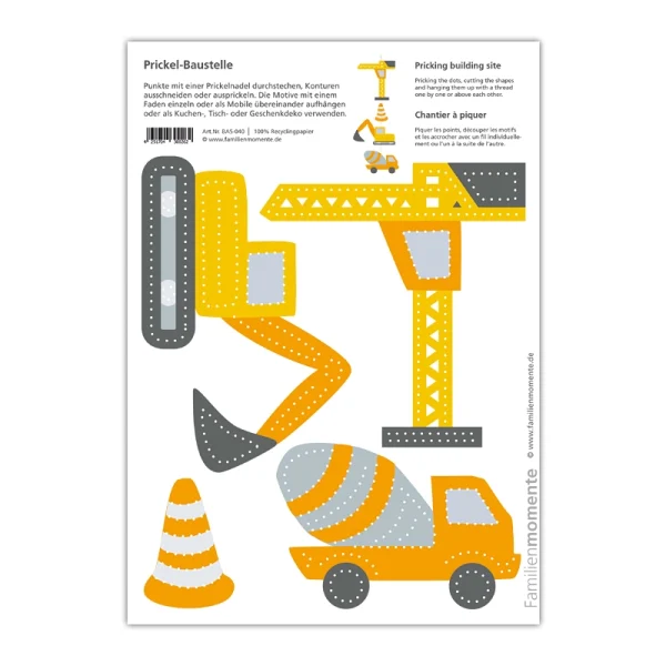 Cartolina A5 da punzonare Cantiere
