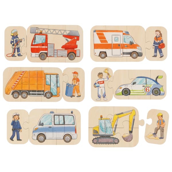 Puzzle 6 automezzi 24 pezzi Goki