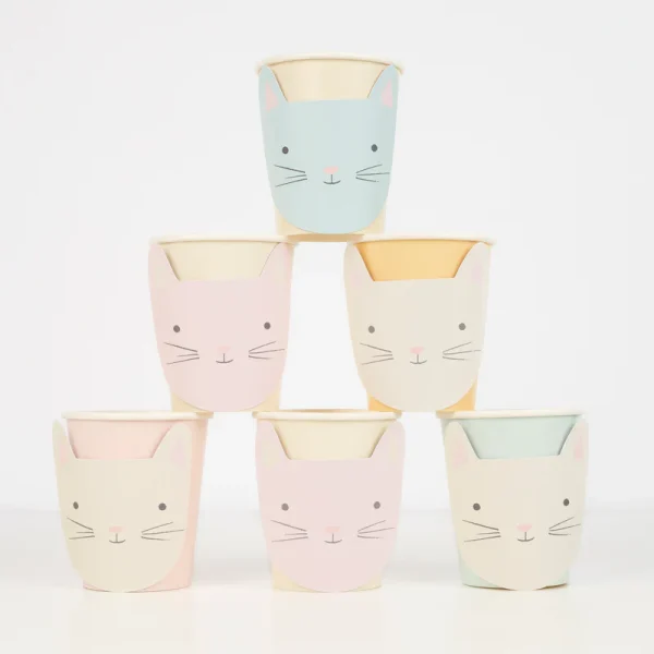 Set 8 bicchieri gatto pastello MeriMeri