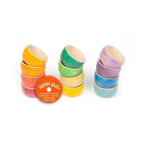 Set 12 ciotole arcobaleno legno Grapat