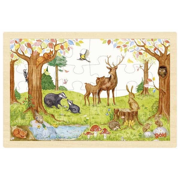 Puzzle legno nella radura 24 pezzi Goki
